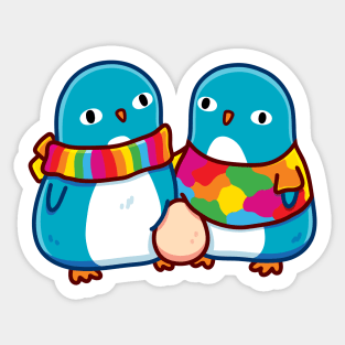 Two Awesome Penguin Dads Sticker